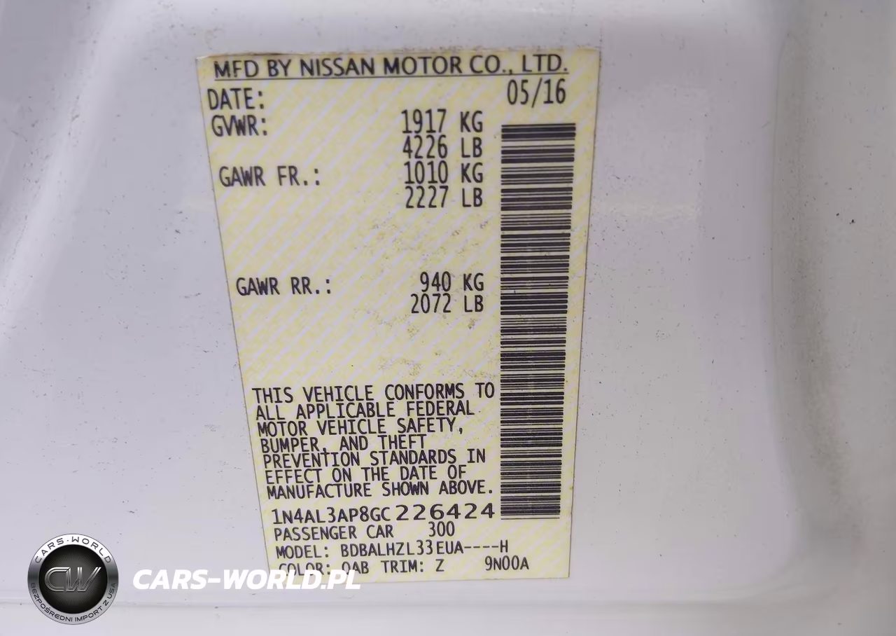 2016 Nissan Altima 2.5 Sr VIN:1N4AL3AP8GC226424 - 9