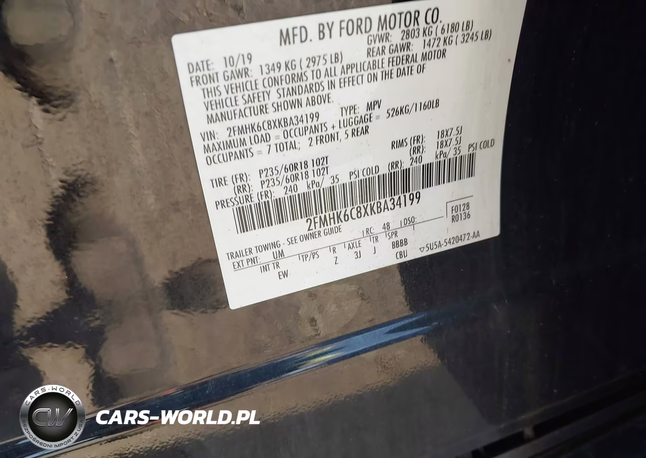 2019 Ford Flex Sel VIN:2FMHK6C8XKBA34199 - 9