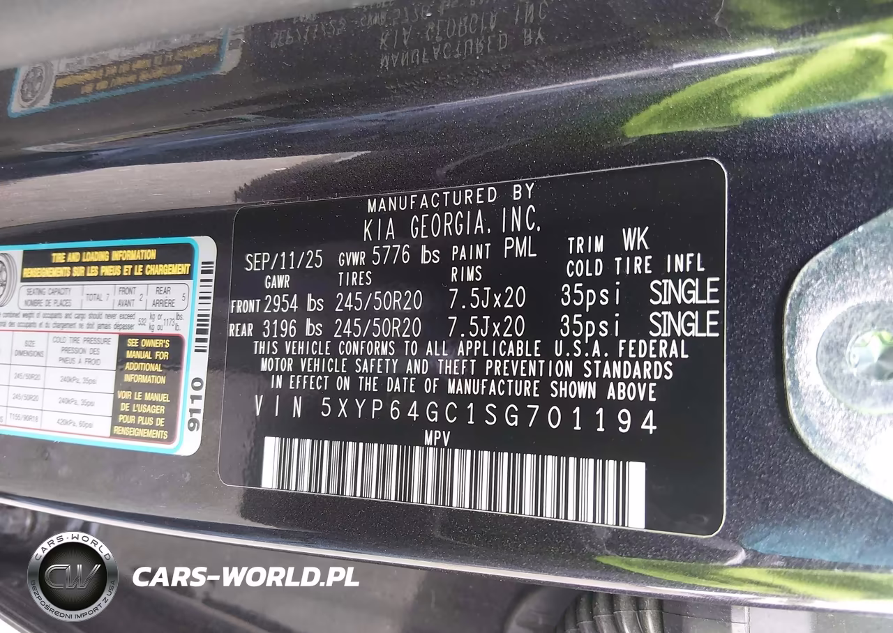 2025 Kia Telluride S VIN:5XYP64GC1SG701194 - 9