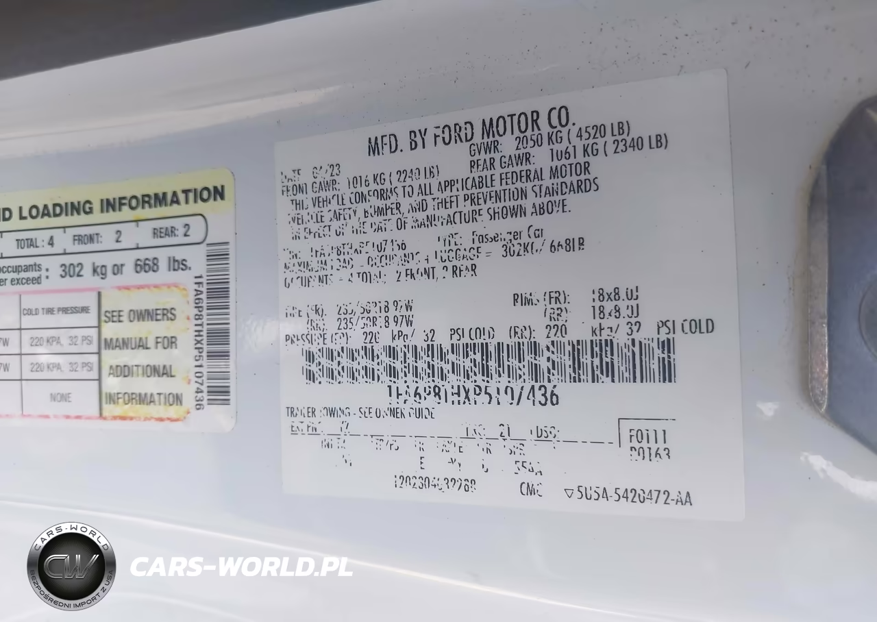 2023 Ford Mustang Ecoboost Premium Fastback VIN:1FA6P8THXP5107436 - 9