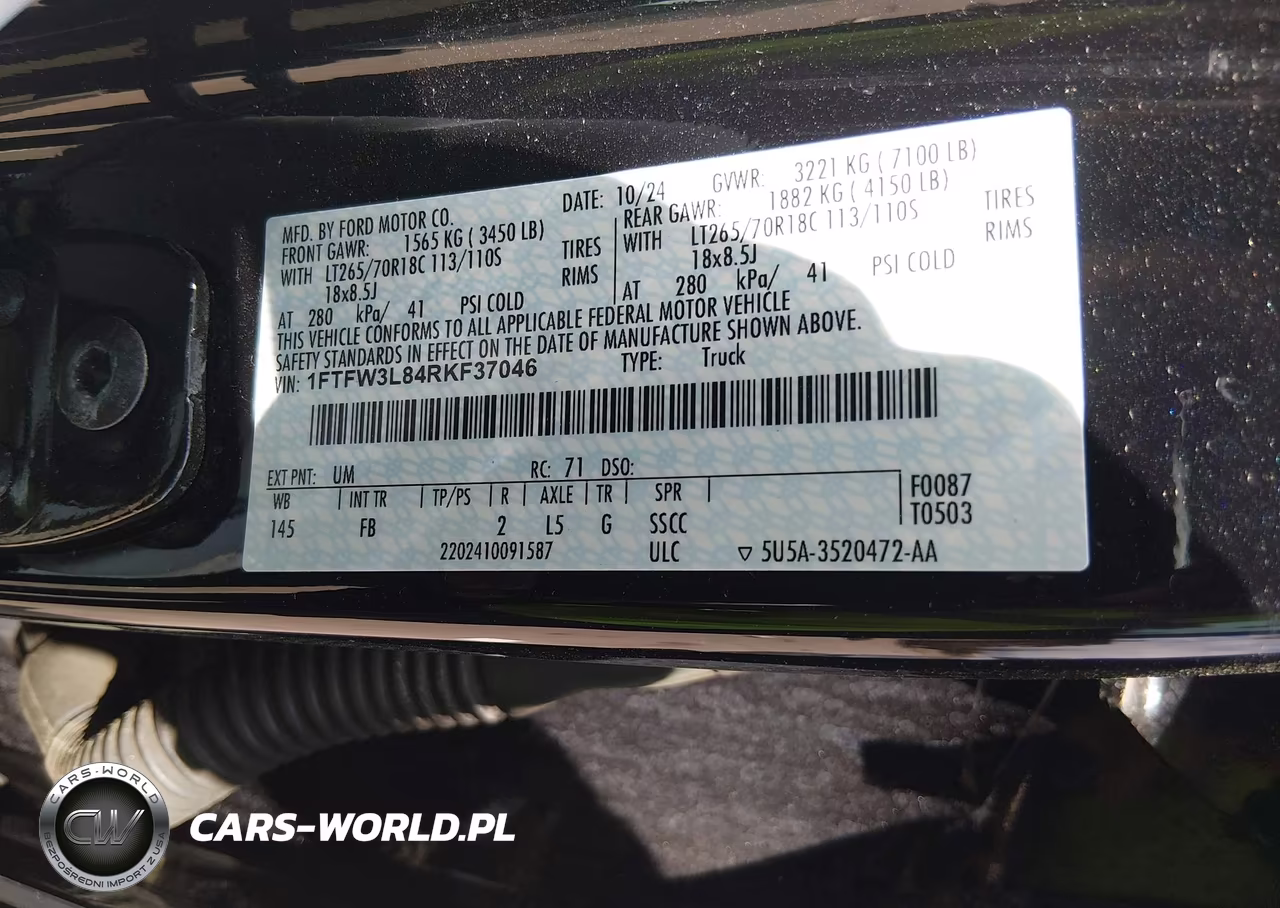 2024 Ford F-150 Xlt VIN:1FTFW3L84RKF37046 - 9
