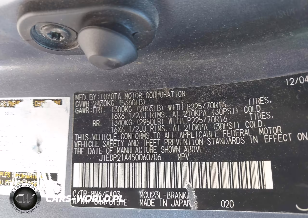 2005 Toyota Highlander V6 VIN:JTEDP21A450060706 - 9