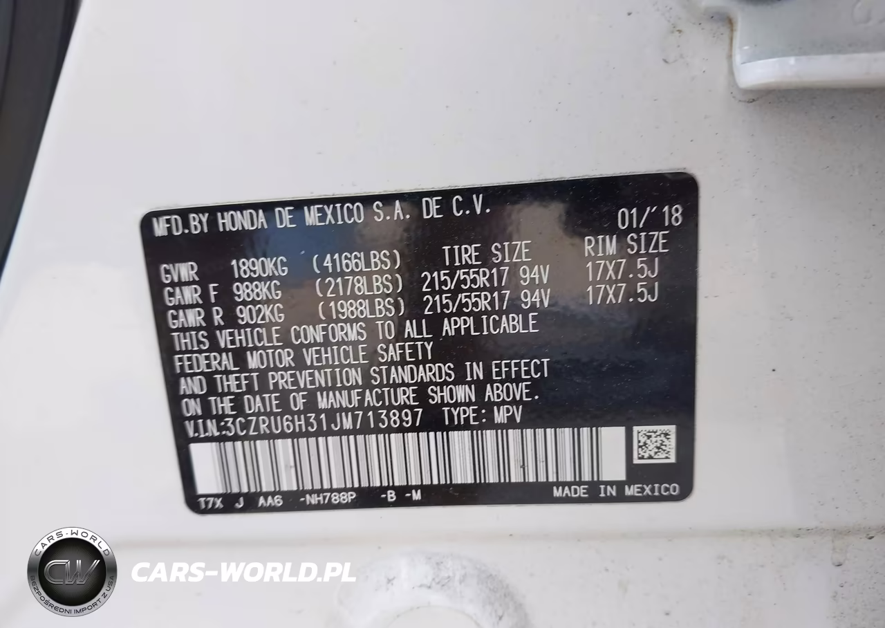 2018 Honda Hr-V Lx VIN:3CZRU6H31JM713897 - 9