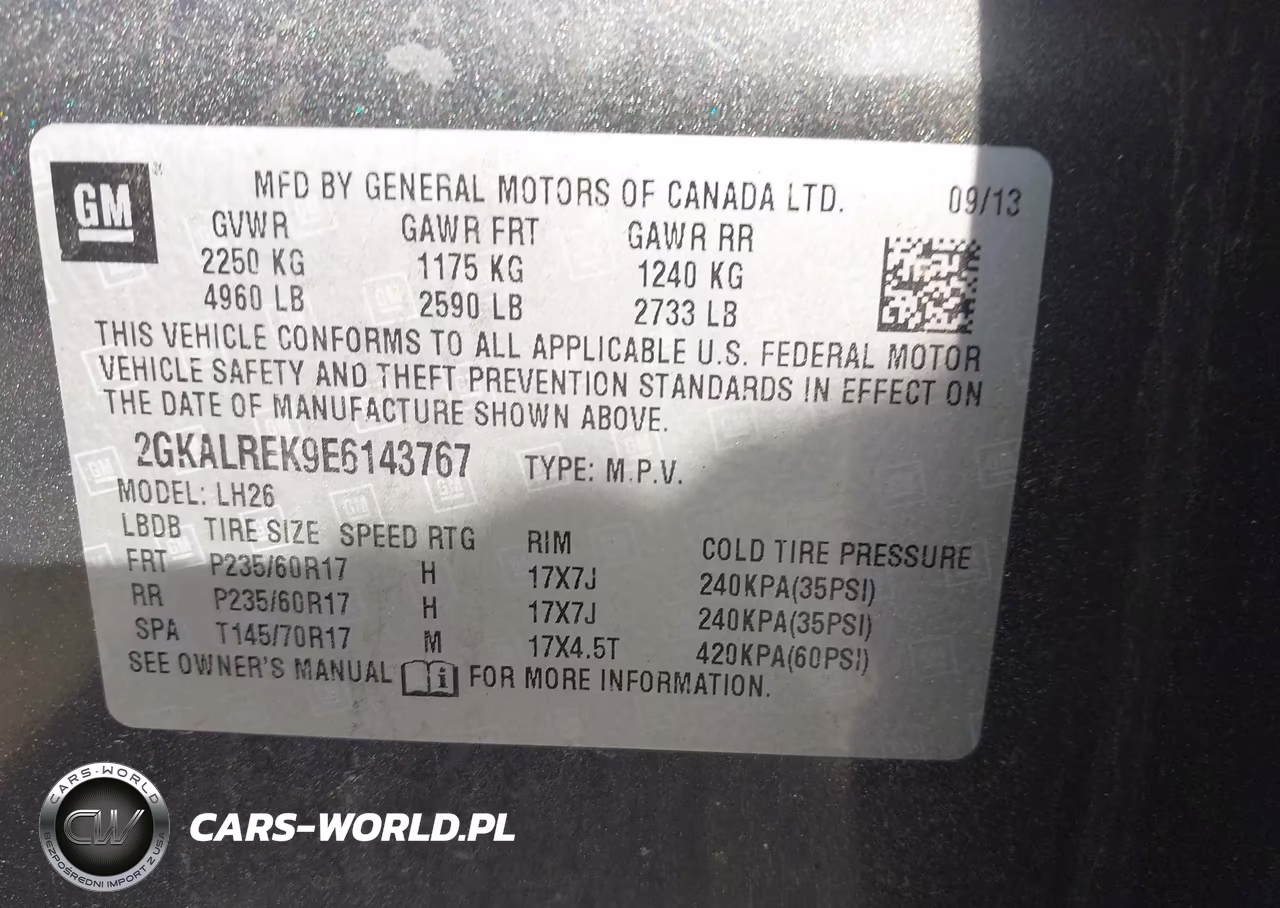 2014 GMC Terrain Sle-2 VIN:2GKALREK9E6143767 - 9