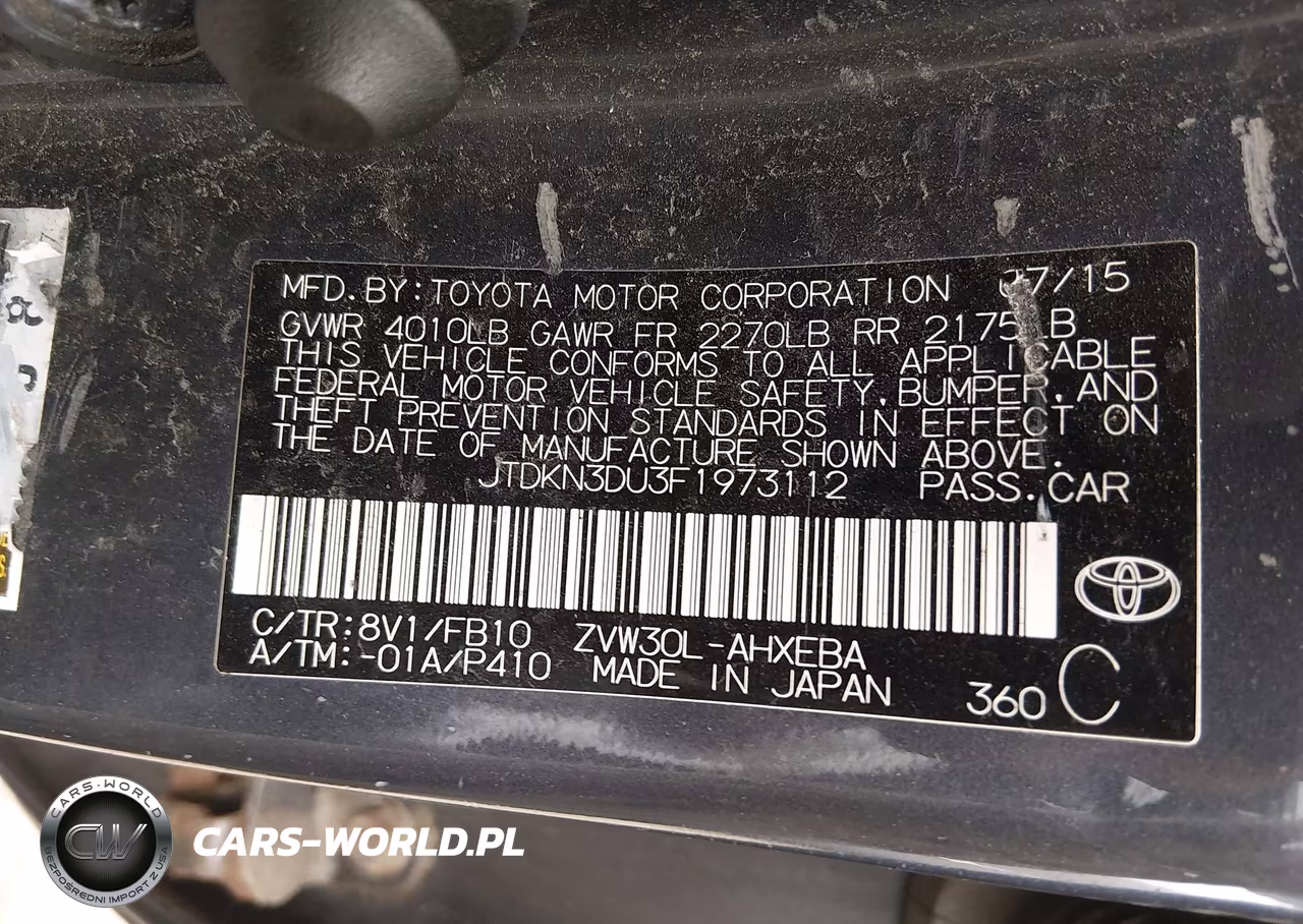 2015 Toyota Prius Two VIN:JTDKN3DU3F1973112 - 9