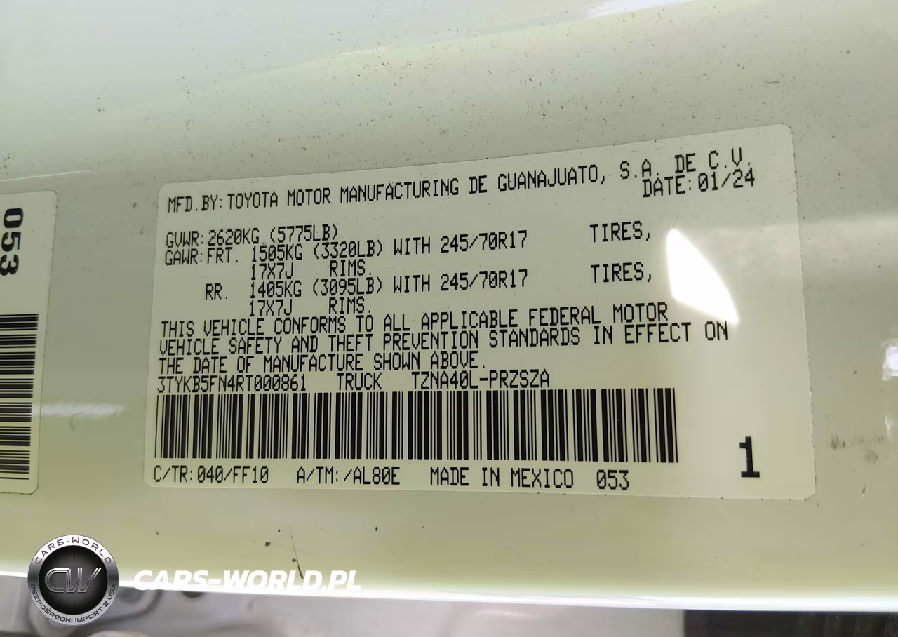 2024 Toyota Tacoma Sr5 VIN:3TYKB5FN4RT000861 - 9