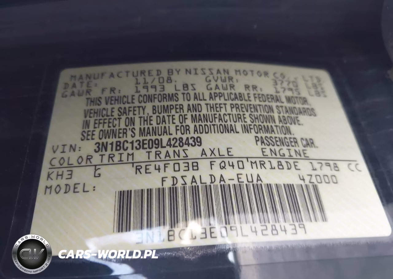 2009 Nissan Versa 1.8S VIN:3N1BC13E09L428439 - 9