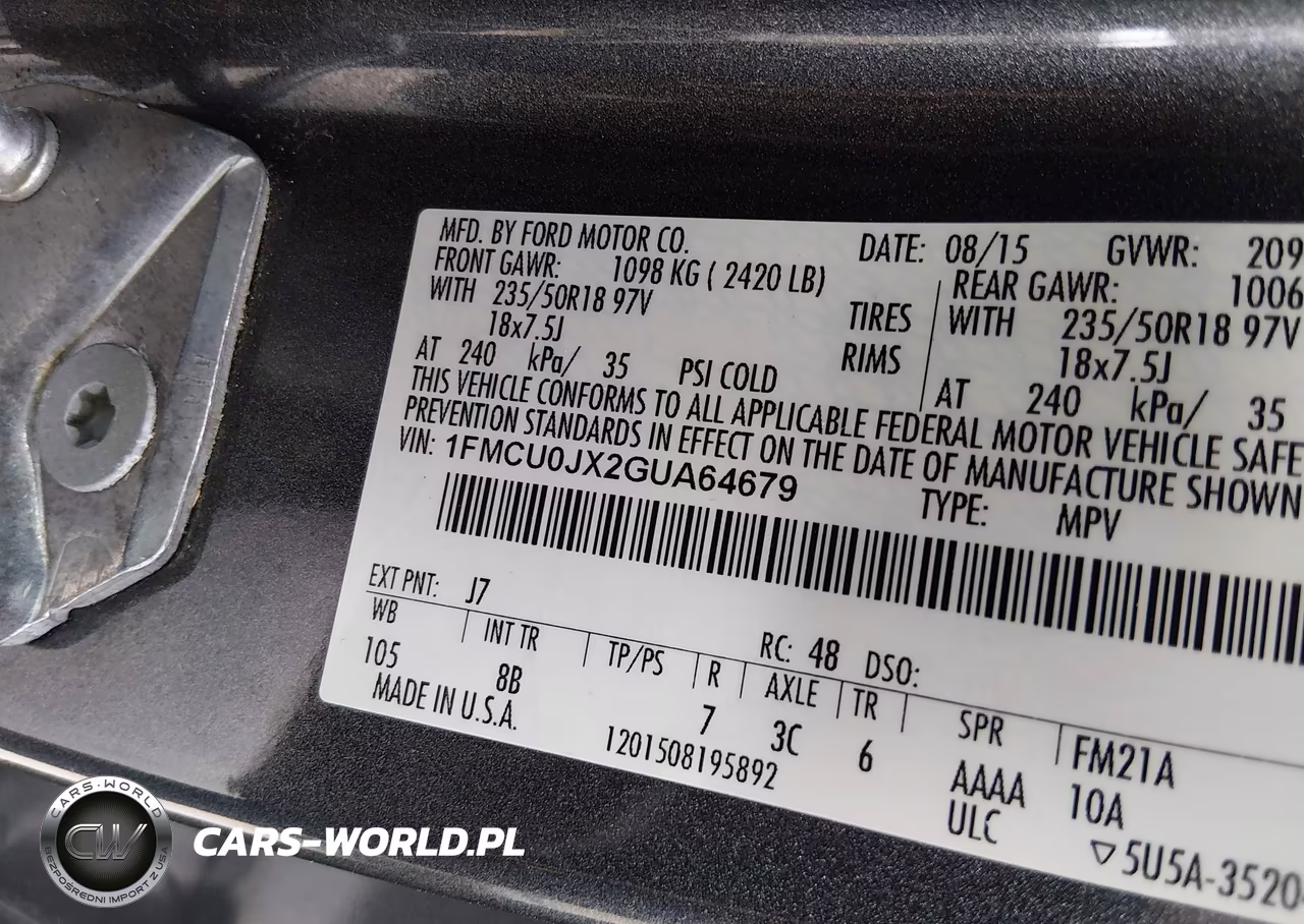 2016 Ford Escape Titanium VIN:1FMCU0JX2GUA64679 - 9