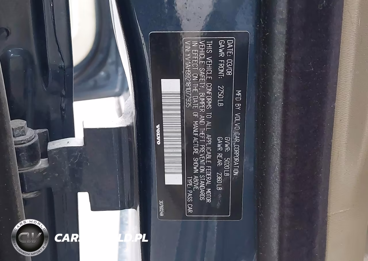 2008 Volvo S80 3.0L Turbo VIN:YV1AH992181077935 - 9