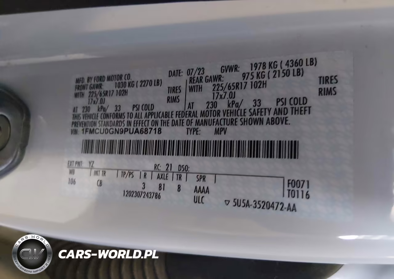2023 Ford Escape Active VIN:1FMCU0GN9PUA68718 - 9