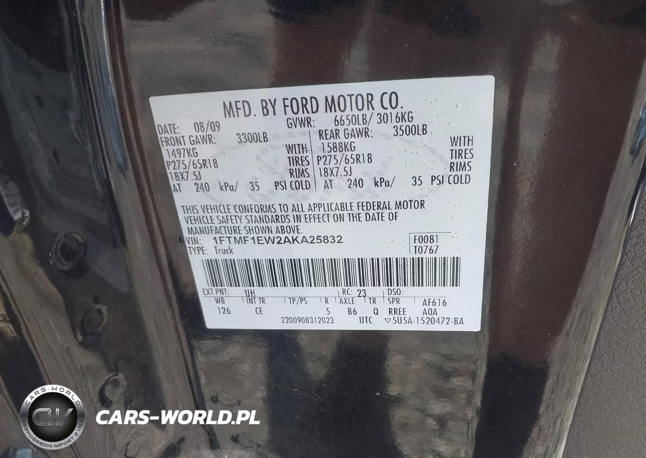 2010 Ford F-150 Stx-Xl-Xl W-Mid-Box Prep-Xlt-Xlt W-Mid-Box Prep VIN:1FTMF1EW2AKA25832 - 9