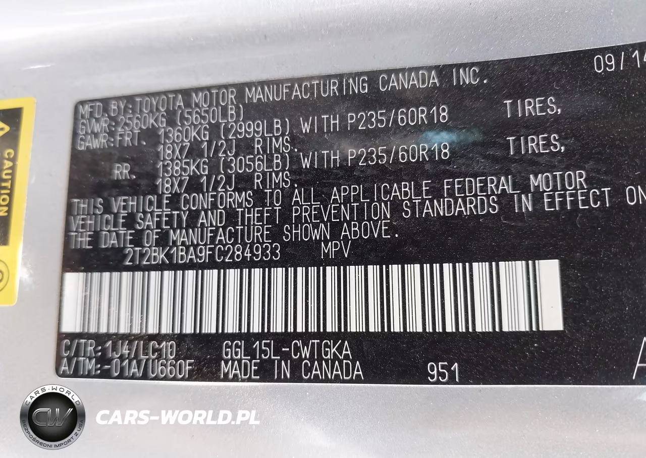 2015 Lexus Rx 350 VIN:2T2BK1BA9FC284933 - 9