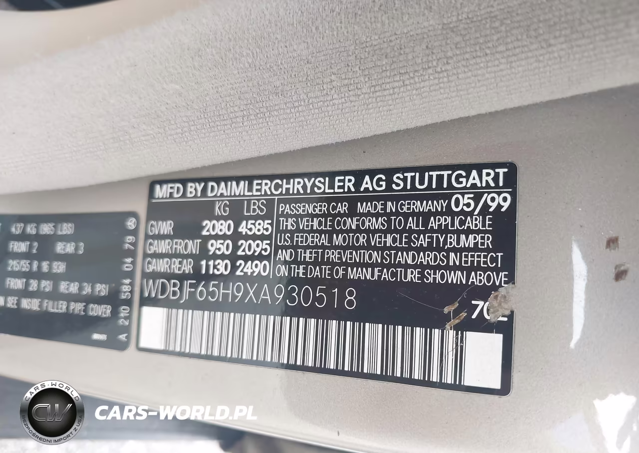 1999 Mercedes-Benz E 320 VIN:WDBJF65H9XA930518 - 9