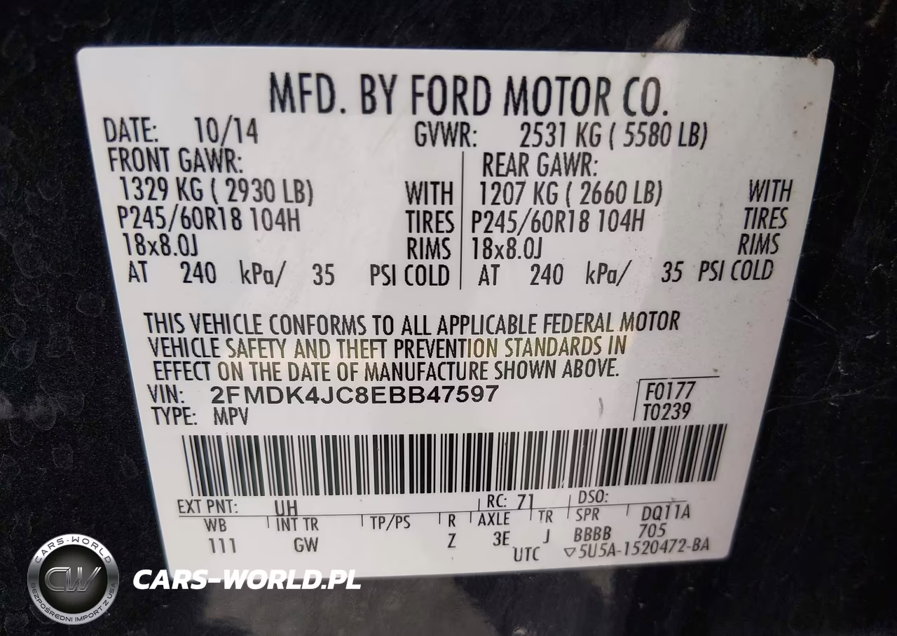 2014 Ford Edge Sel VIN:2FMDK4JC8EBB47597 - 9