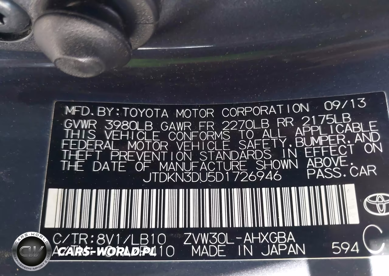 2013 Toyota Prius Four VIN:JTDKN3DU5D1726946 - 9