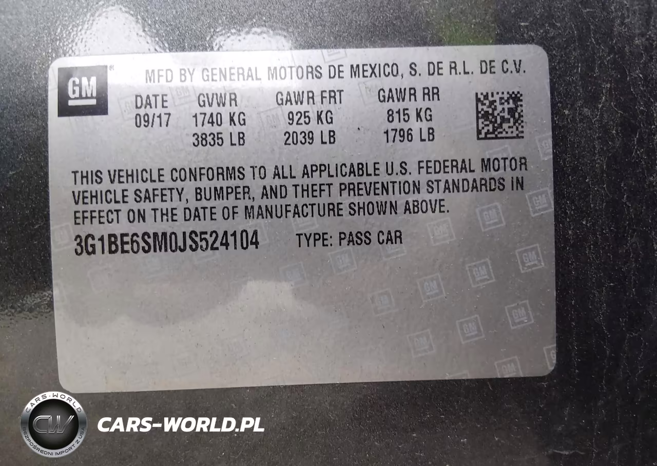 2018 Chevrolet Cruze Lt Auto VIN:3G1BE6SM0JS524104 - 9
