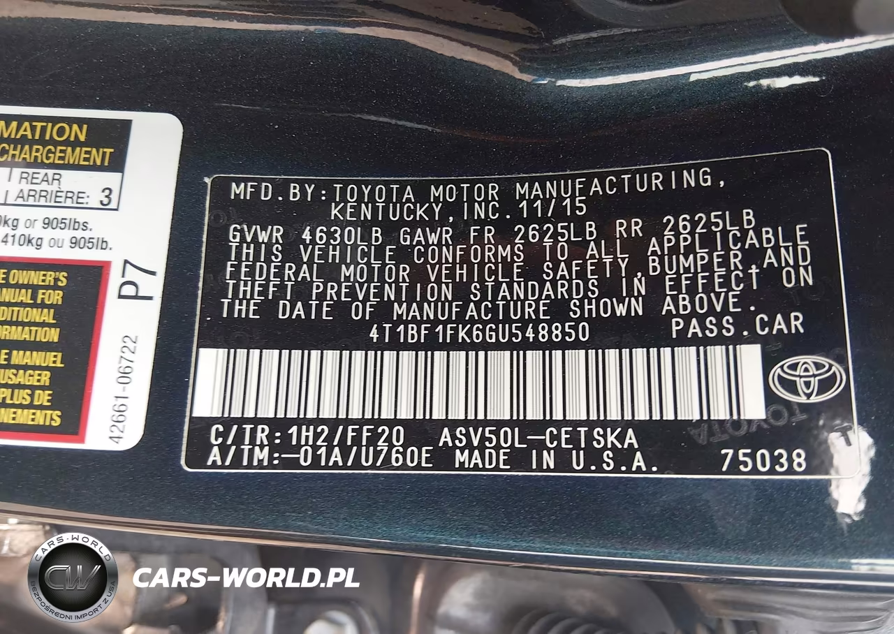 2016 Toyota Camry Se VIN:4T1BF1FK6GU548850 - 9