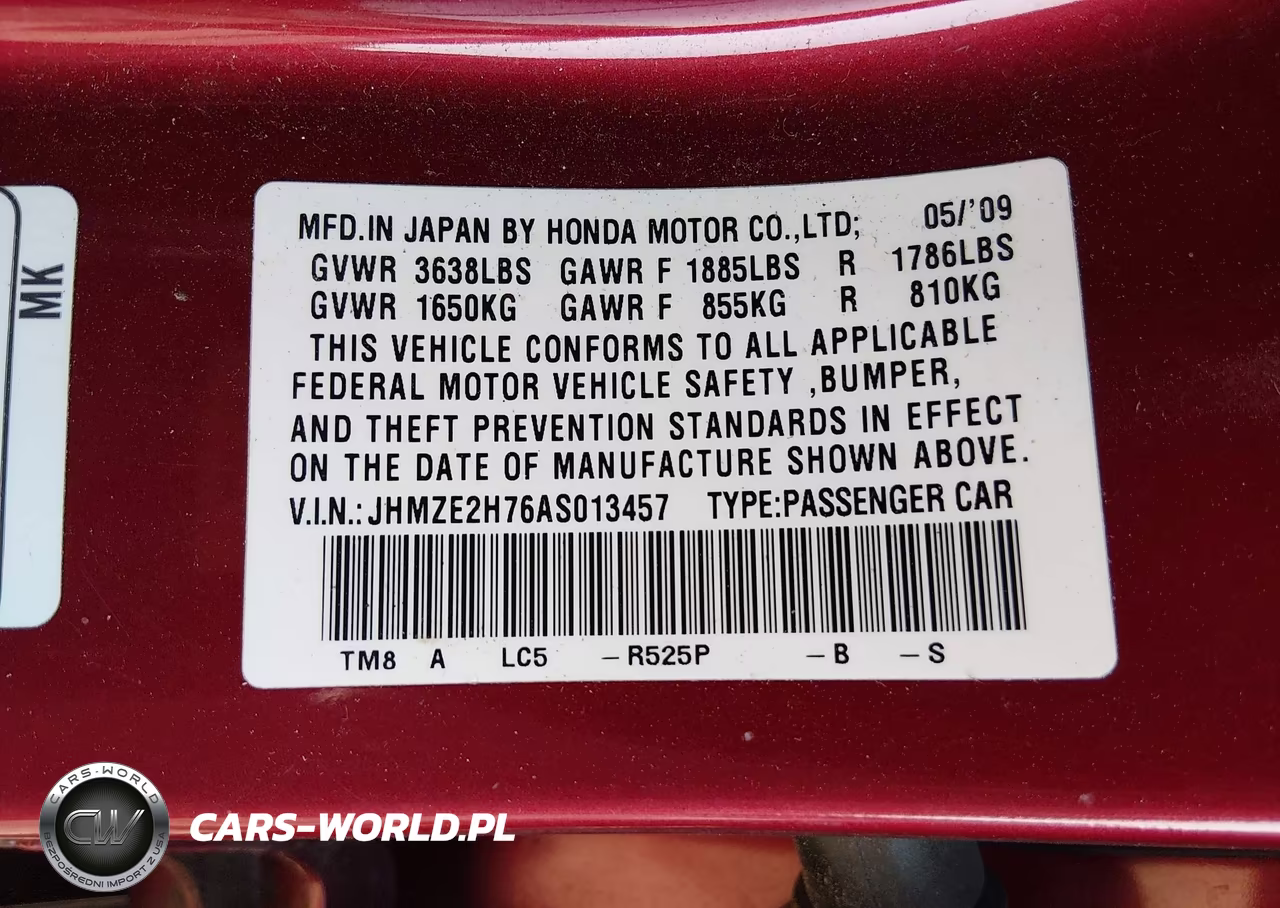 2010 Honda Insight Ex VIN:JHMZE2H76AS013457 - 9