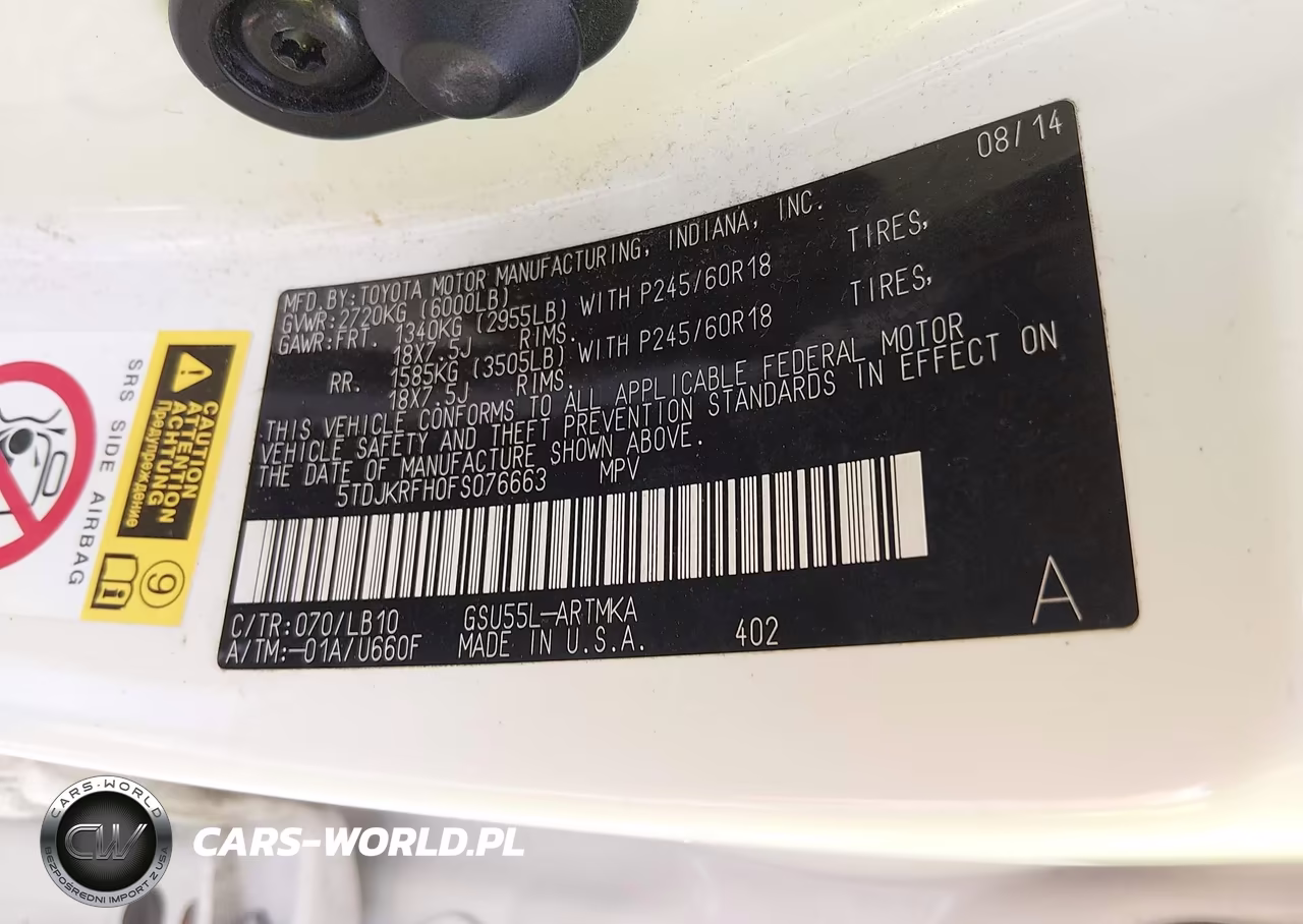2015 Toyota Highlander Xle V6 VIN:5TDJKRFH0FS076663 - 9