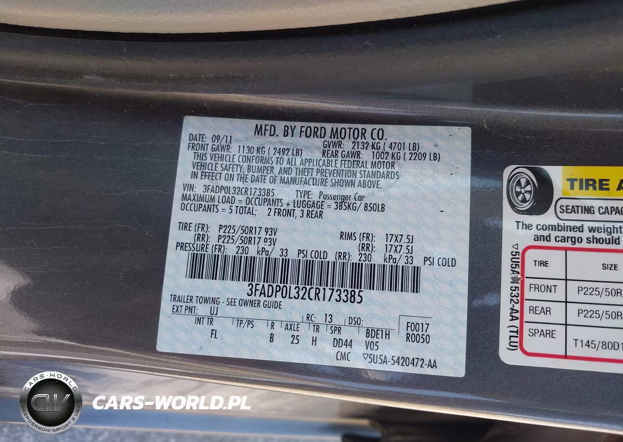 2012 Ford Fusion Hybrid VIN:3FADP0L32CR173385 - 9