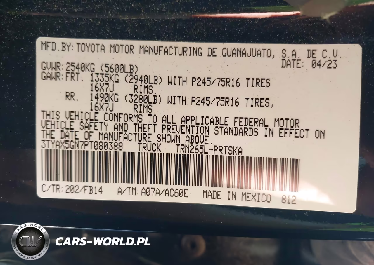 2023 Toyota Tacoma Sr VIN:3TYAX5GN7PT080388 - 9