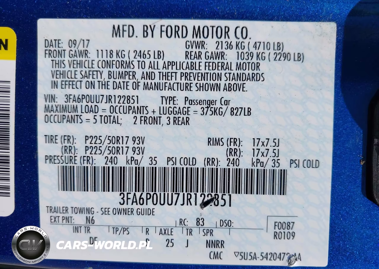 2018 Ford Fusion Hybrid S VIN:3FA6P0UU7JR122851 - 9