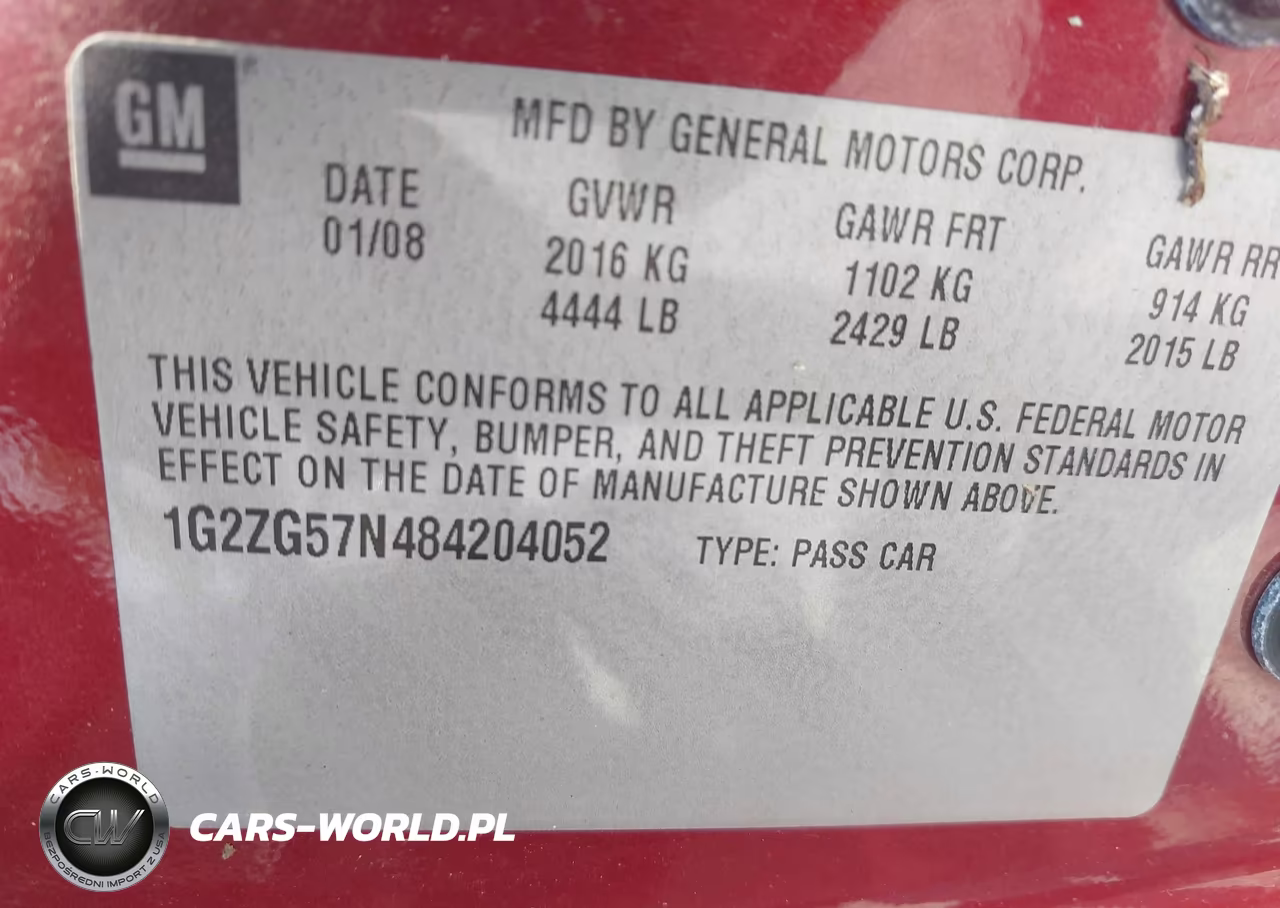 2008 Pontiac G6 VIN:1G2ZG57N484204052 - 9