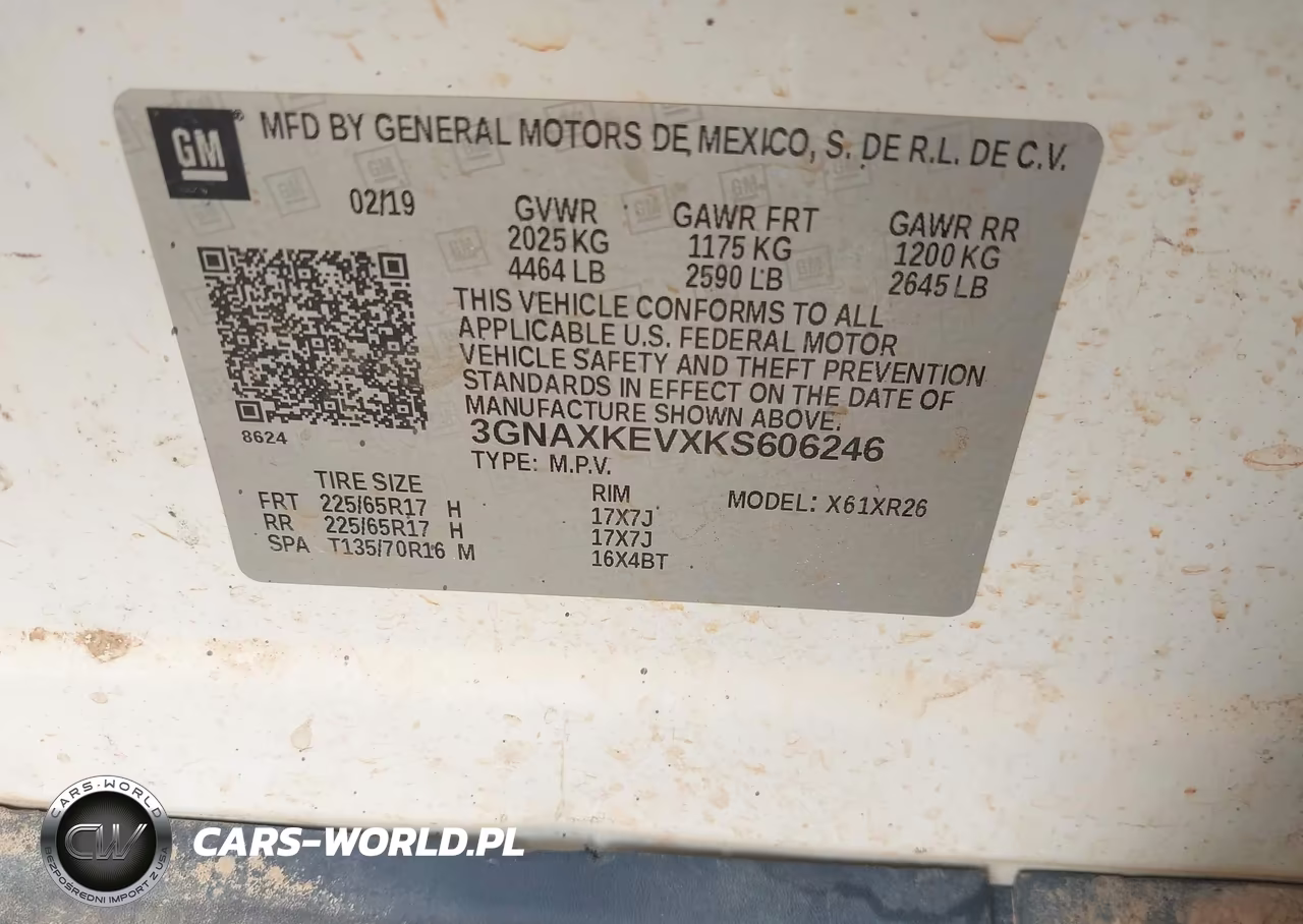 2019 Chevrolet Equinox Lt VIN:3GNAXKEVXKS606246 - 9