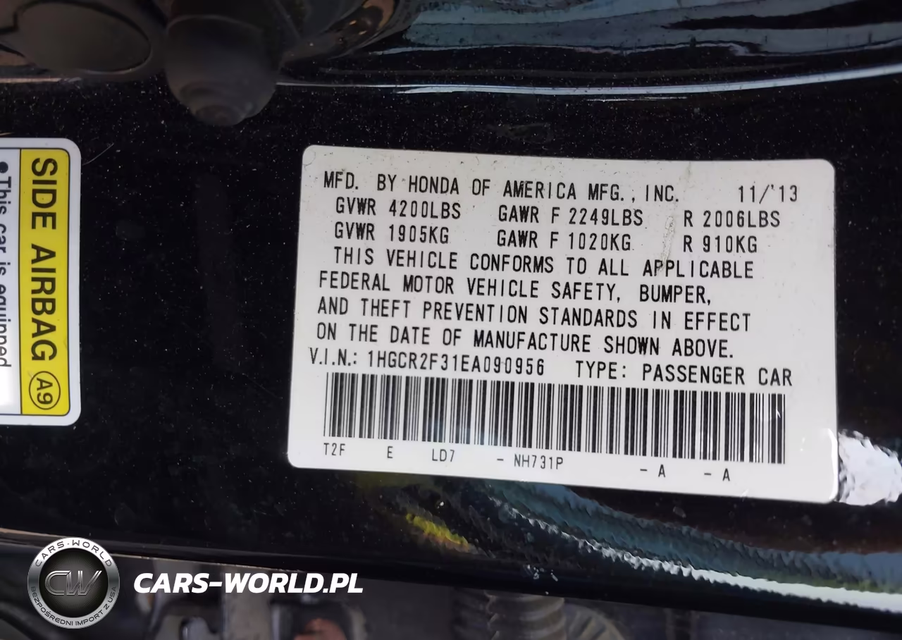 2014 Honda Accord Lx VIN:1HGCR2F31EA090956 - 9