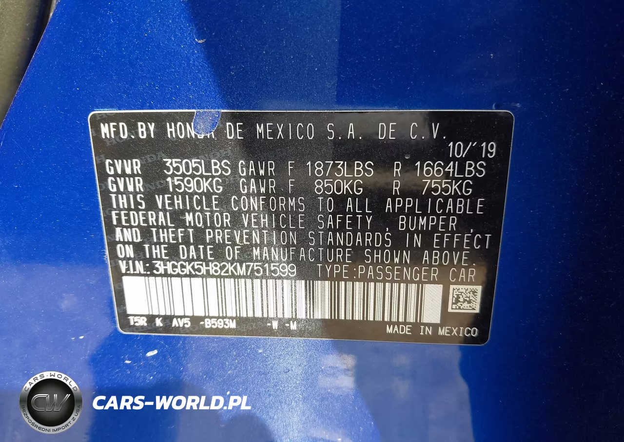2019 Honda Fit Ex VIN:3HGGK5H82KM751599 - 9