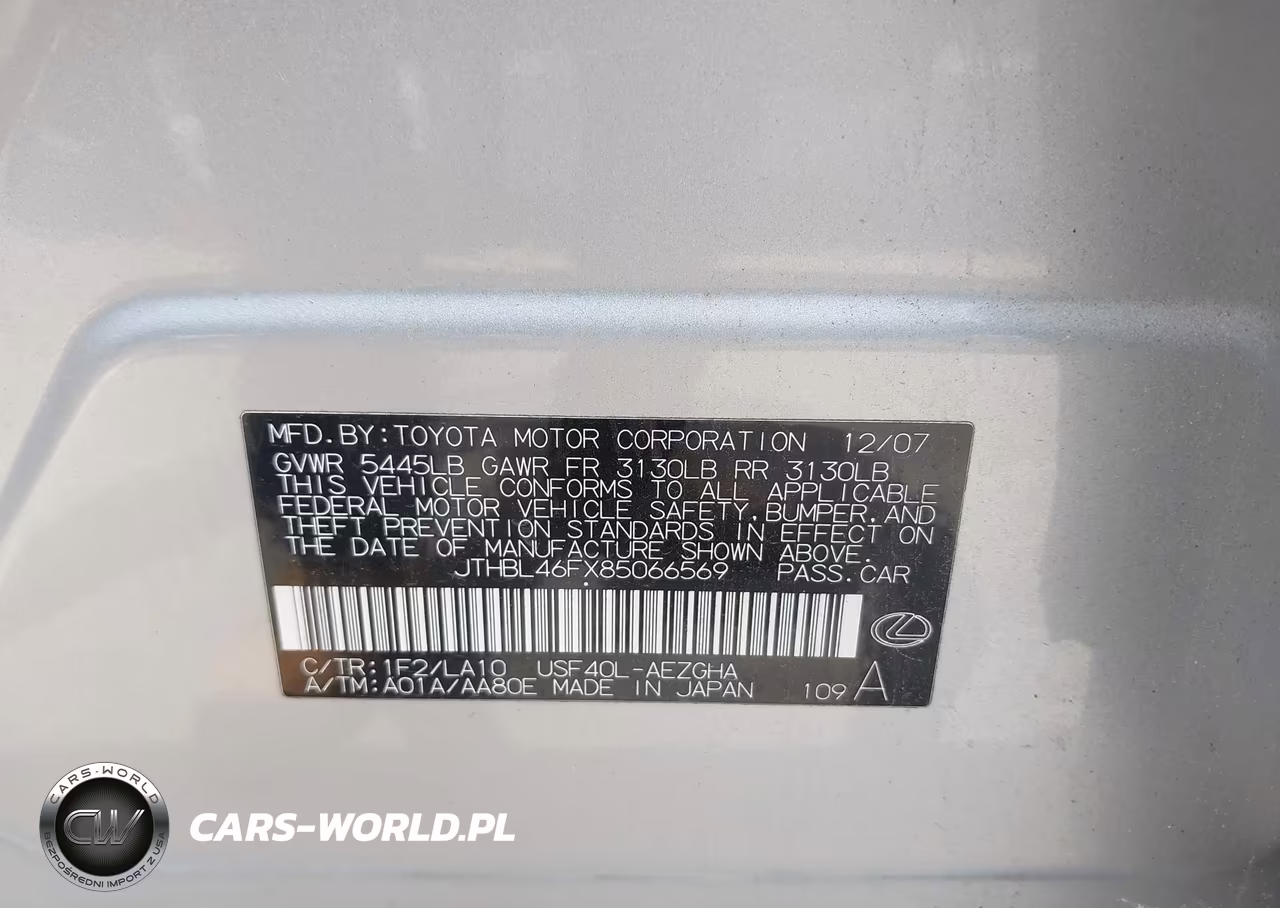 2008 Lexus Ls 460 VIN:JTHBL46FX85066569 - 9