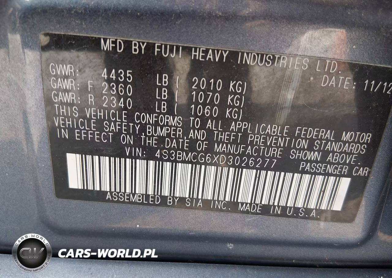 2013 Subaru Legacy 2.5 I Sport VIN:4S3BMCG6XD3026277 - 9