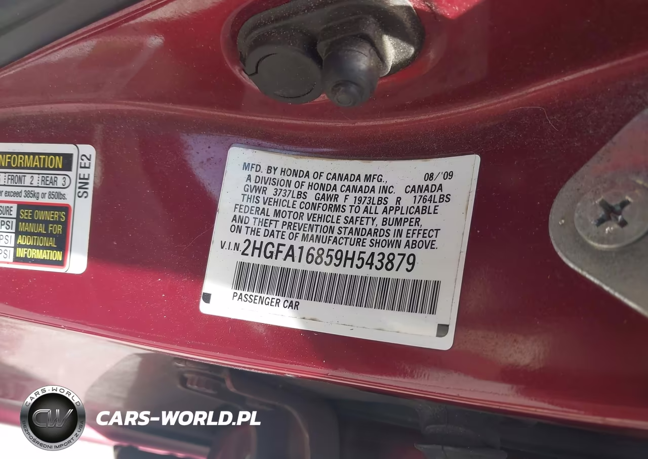2009 Honda Civic Ex VIN:2HGFA16859H543879 - 9