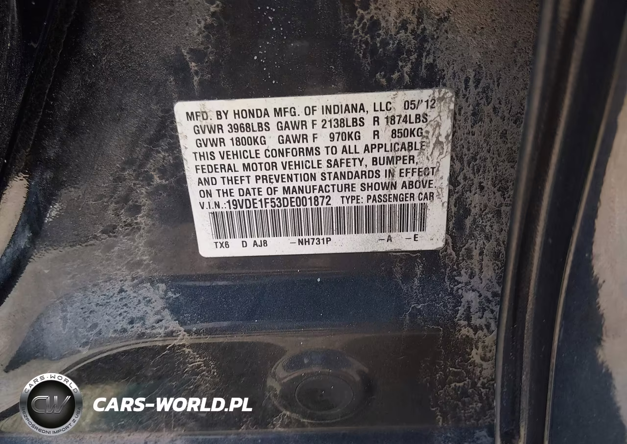 2013 Acura Ilx 2.0L VIN:19VDE1F53DE001872 - 9