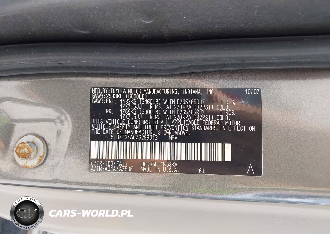 2007 Toyota Sequoia Sr5 VIN:5TDZT34A67S299343 - 9