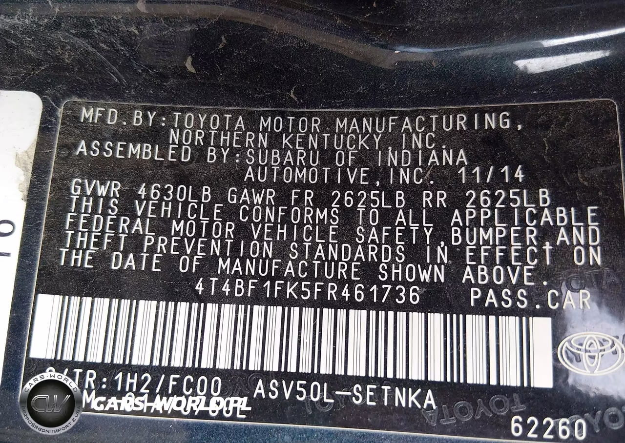 2015 Toyota Camry Le VIN:4T4BF1FK5FR461736 - 9