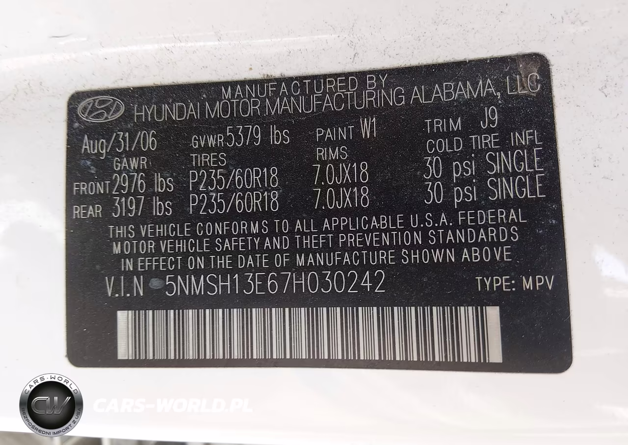2007 Hyundai Santa Fe Limited-Se VIN:5NMSH13E67H030242 - 9