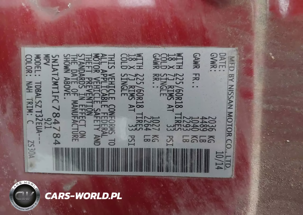 2015 Nissan Rogue Sl VIN:5N1AT2MT1FC784784 - 9