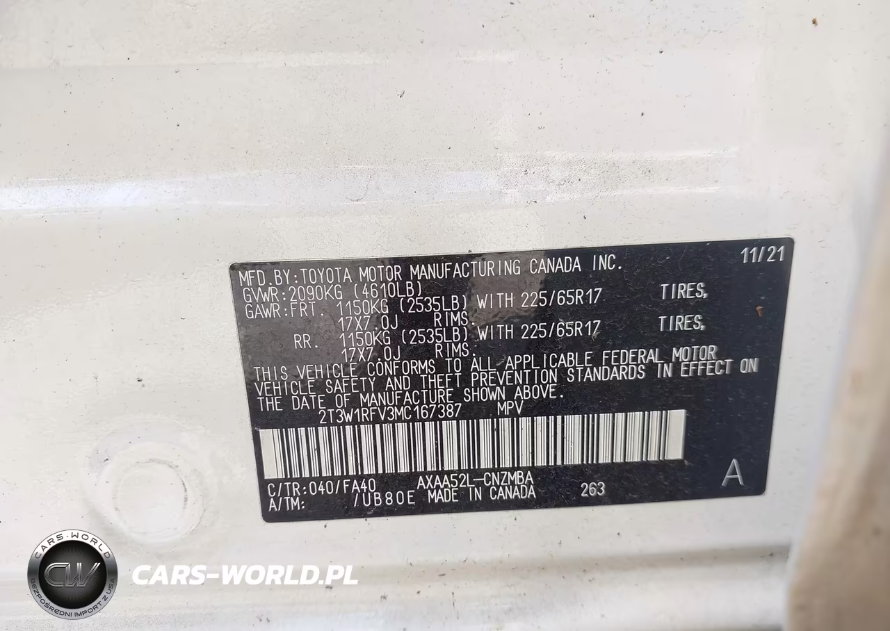 2021 Toyota Rav4 Xle VIN:2T3W1RFV3MC167387 - 9