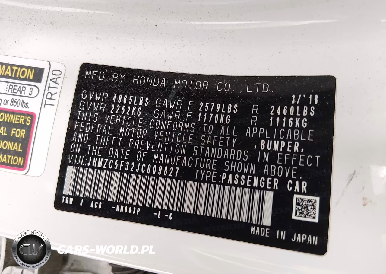 2018 Honda Clarity Plug-In Hybrid Touring VIN:JHMZC5F32JC009827 - 9