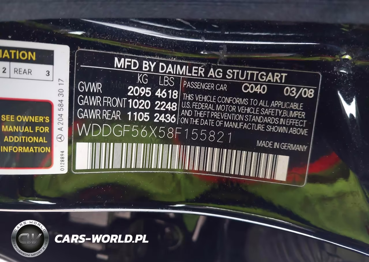 2008 Mercedes-Benz C 350 Sport VIN:WDDGF56X58F155821 - 9