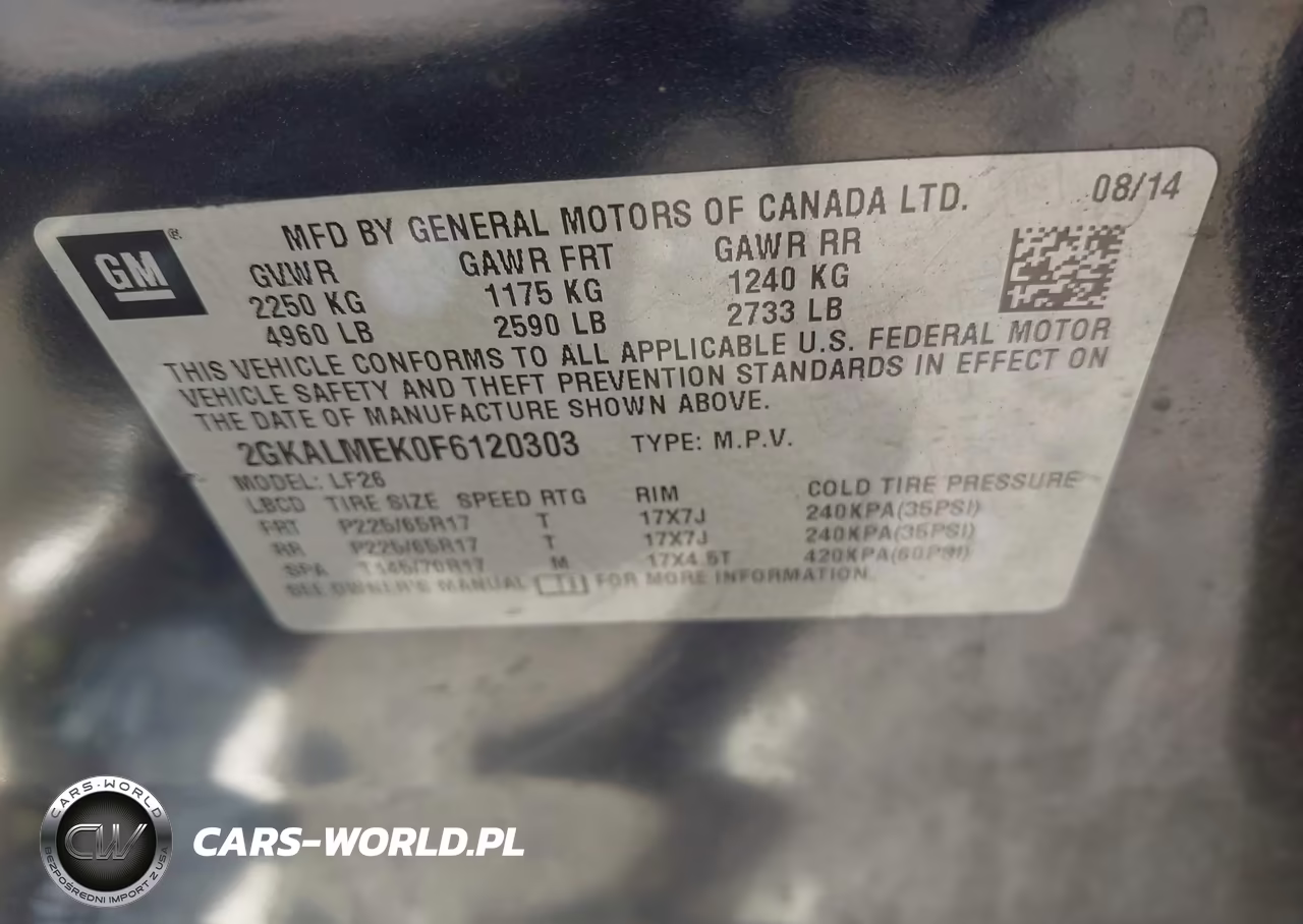 2015 GMC Terrain Sle VIN:2GKALMEK0F6120303 - 9