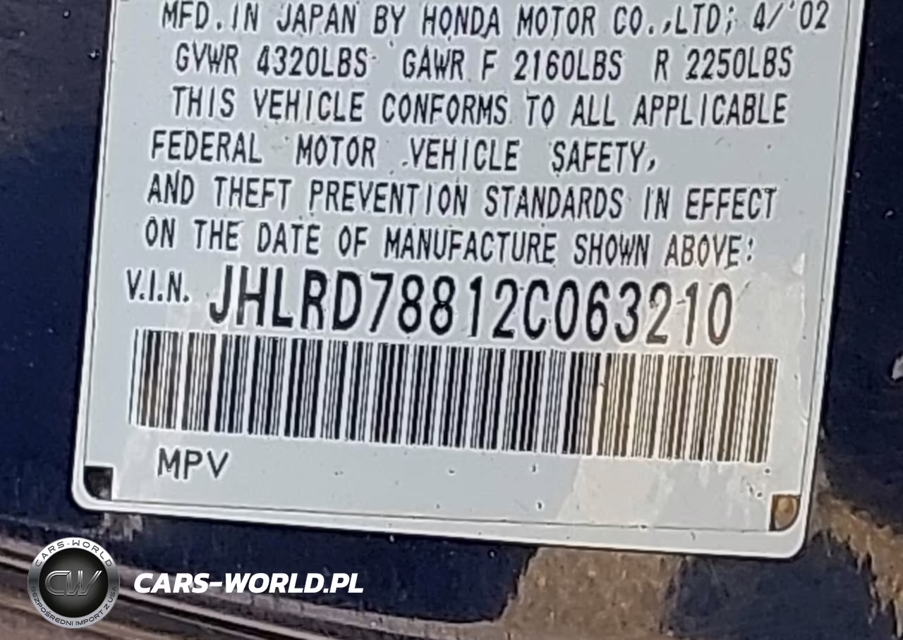2002 Honda Cr-V Ex VIN:JHLRD78812C063210 - 9