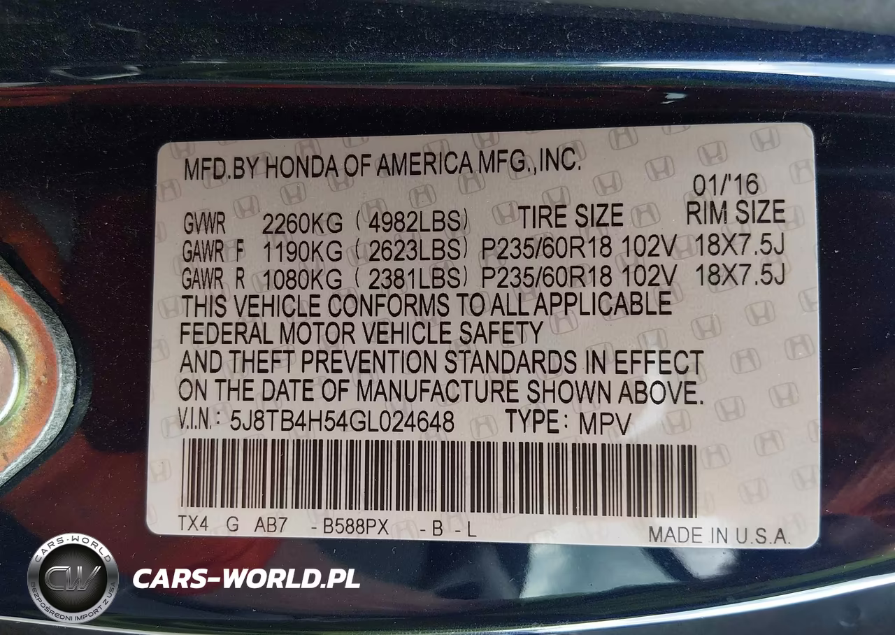 2016 Acura Rdx Technology Acurawatch Plus Packages-Technology Package VIN:5J8TB4H54GL024648 - 9