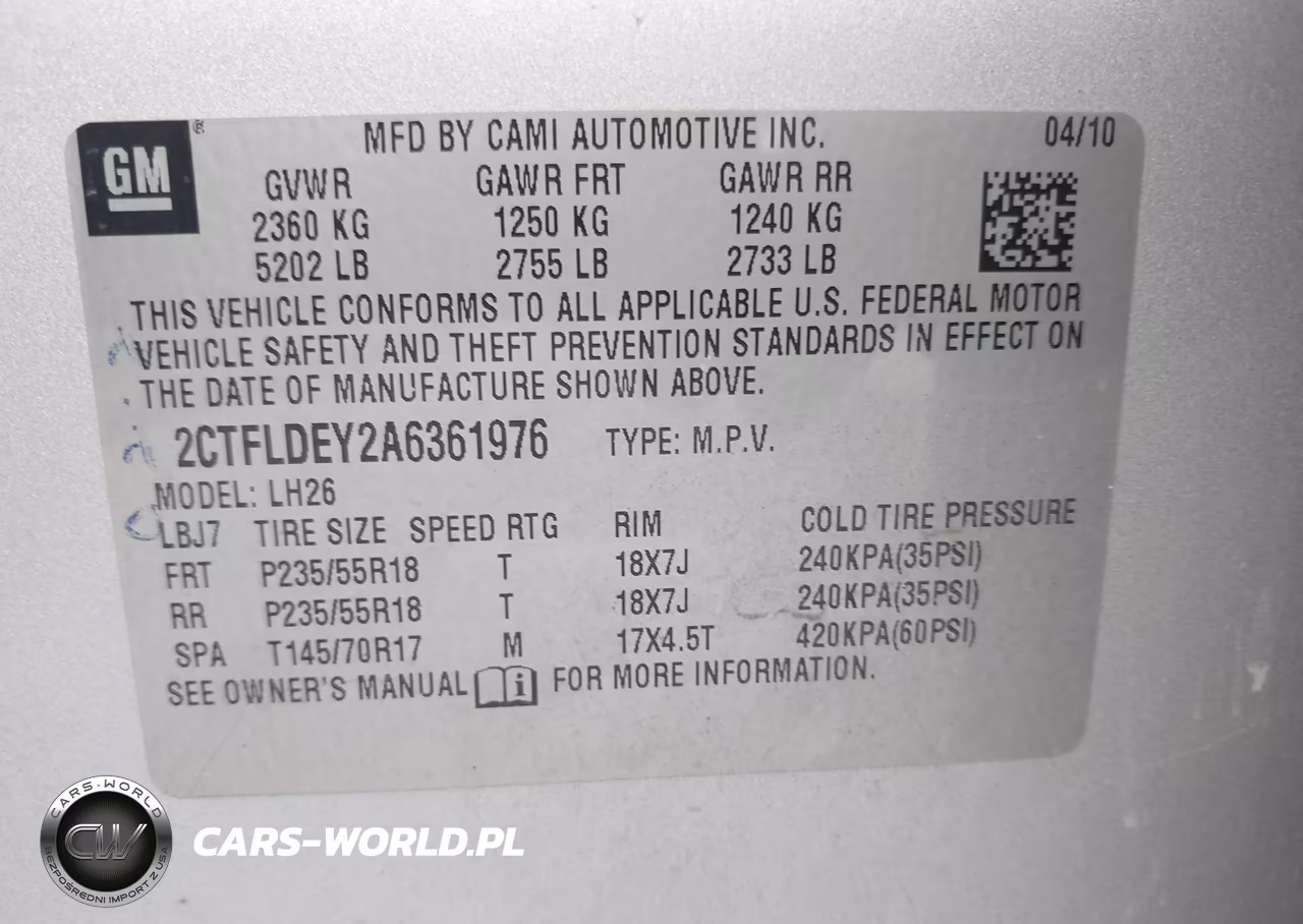 2010 GMC Terrain Sle-2 VIN:2CTFLDEY2A6361976 - 9