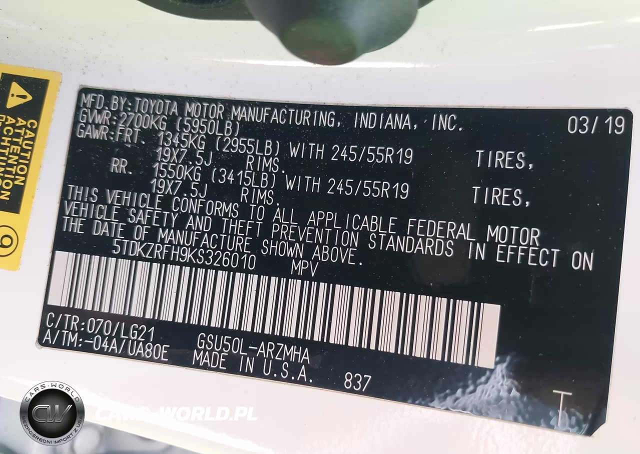 2019 Toyota Highlander Se VIN:5TDKZRFH9KS326010 - 9