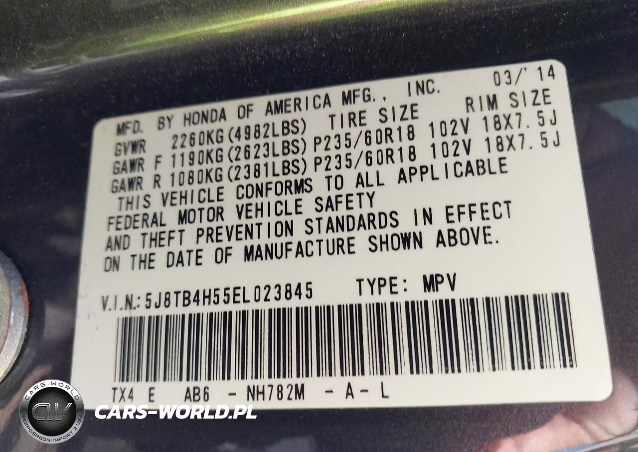 2014 Acura Rdx VIN:5J8TB4H55EL023845 - 9