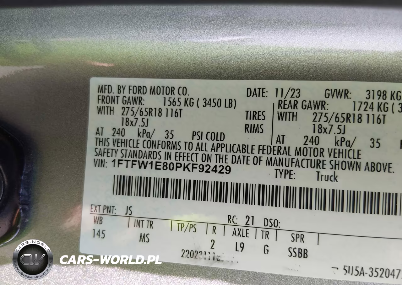 2023 Ford F-150 Xlt VIN:1FTFW1E80PKF92429 - 9