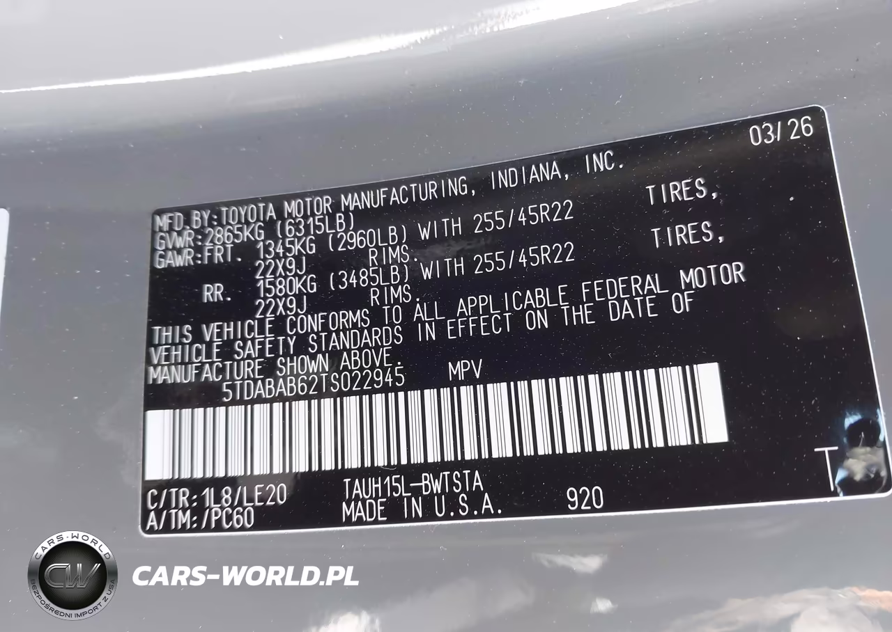 2026 Lexus Tx 500H F Sport Performance Luxury VIN:5TDABAB62TS022945 - 9