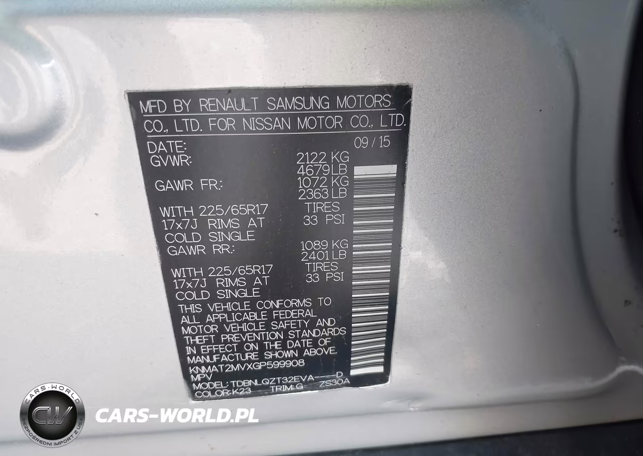 2016 Nissan Rogue Sv VIN:KNMAT2MVXGP599908 - 9